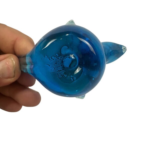 Hand-Blown Blue Art Glass Bird Figurine Decorative Ornament Handmade Collectible - Picture 5 of 5